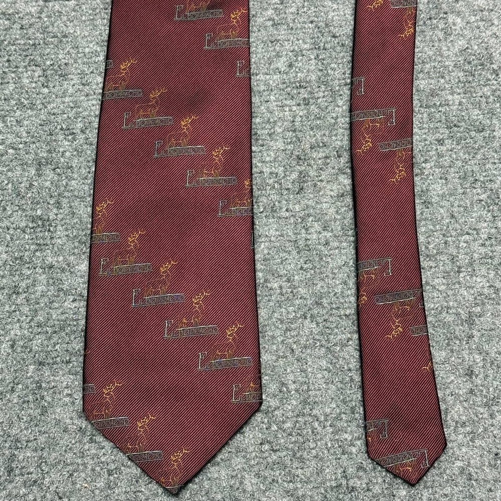 Robert Talbott Tie Red Burgundy Silk Necktie El Borracho Stag USA